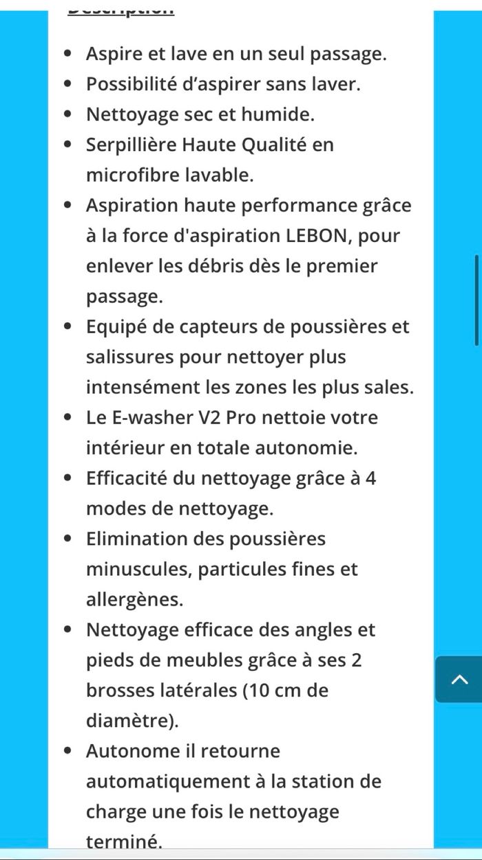 Aspirateur laveur e-washer V2 pro Lebon - photo numéro 7