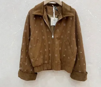 Veste marron coton strass stylé