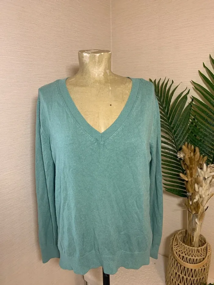 Pull uni vert femme