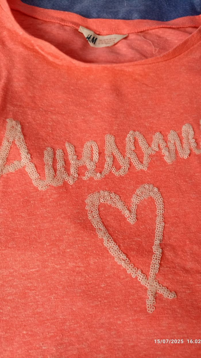 T-shirt rose H&M 14 ans - photo numéro 2