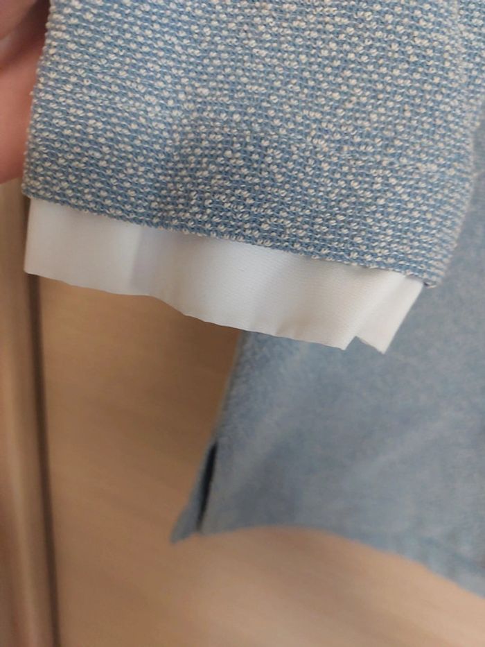 Haut bleu vintage col blanc - photo numéro 5
