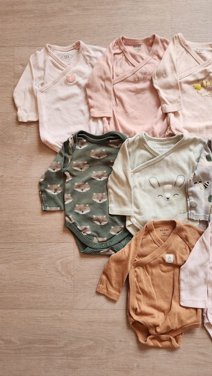 Lot de 12 bodies fille manches longues – 3 mois - photo numéro 4