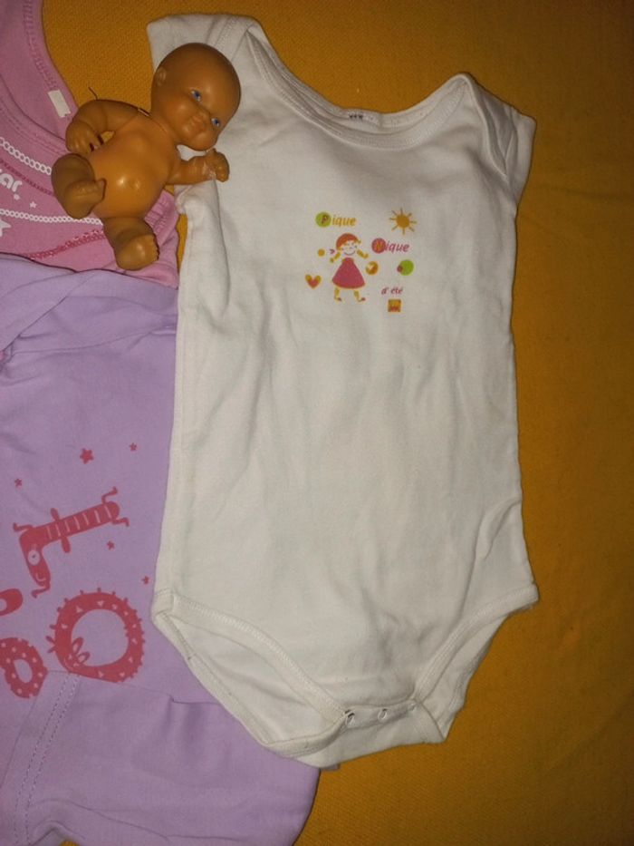 Lot 3 body 100%coton fille 2 a 3 ans jusqu'à 98cm - photo numéro 4