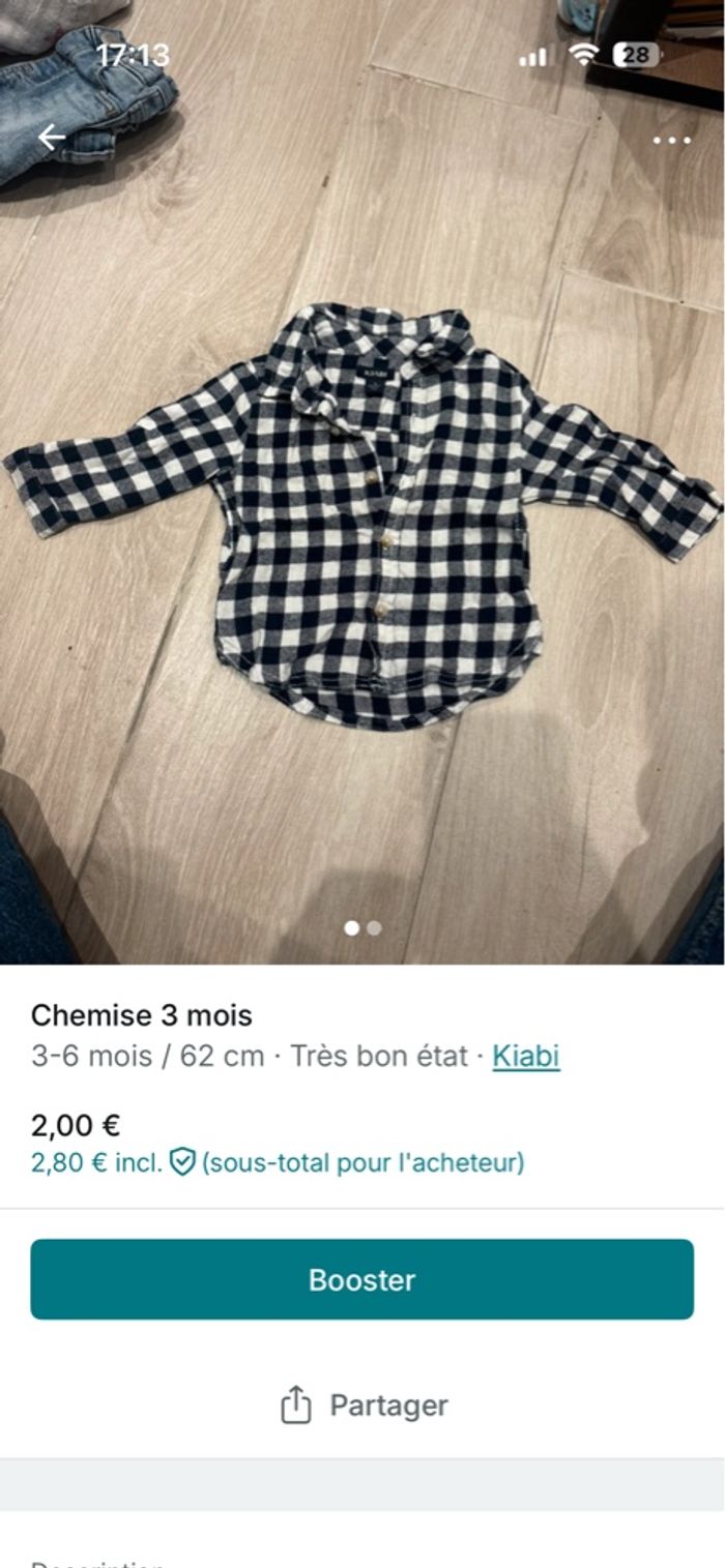 Chemise 3 mois