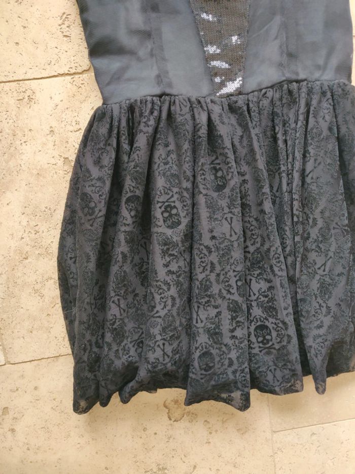 Robe de bal robe de soirée taille 14 ans à bretelles sequins et têtes de mort - photo numéro 2