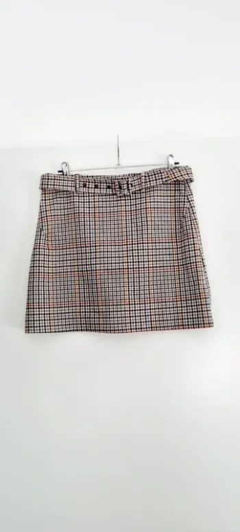 Jupe courte carreaux marron 38 mango