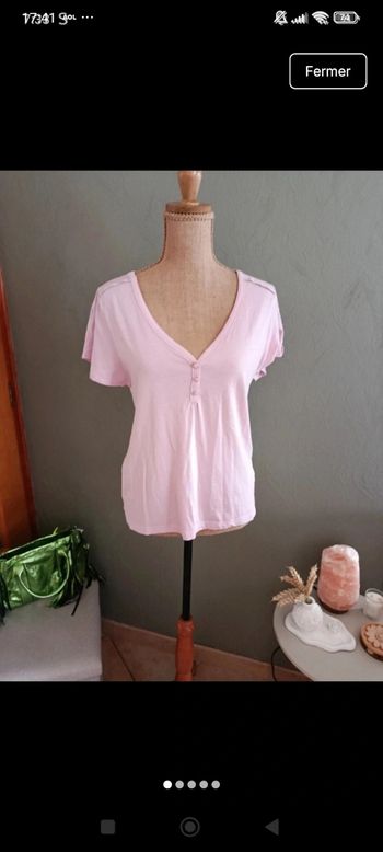 Tee shirt fluide léger rose pâle 
