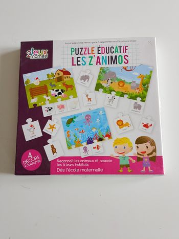 Puzzle éducatif les zlanimos 2 jeux 2 mômes complet 