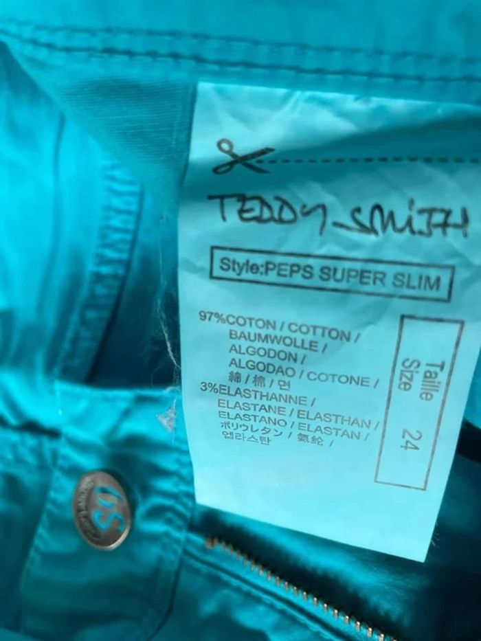 Magnifique pantalon bleu Teddy Smith 12 ans - photo numéro 4