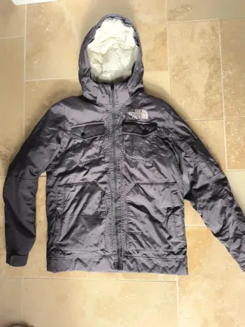 Manteau doudoune chaud épais gris The North Face taille S excellent état HyVent