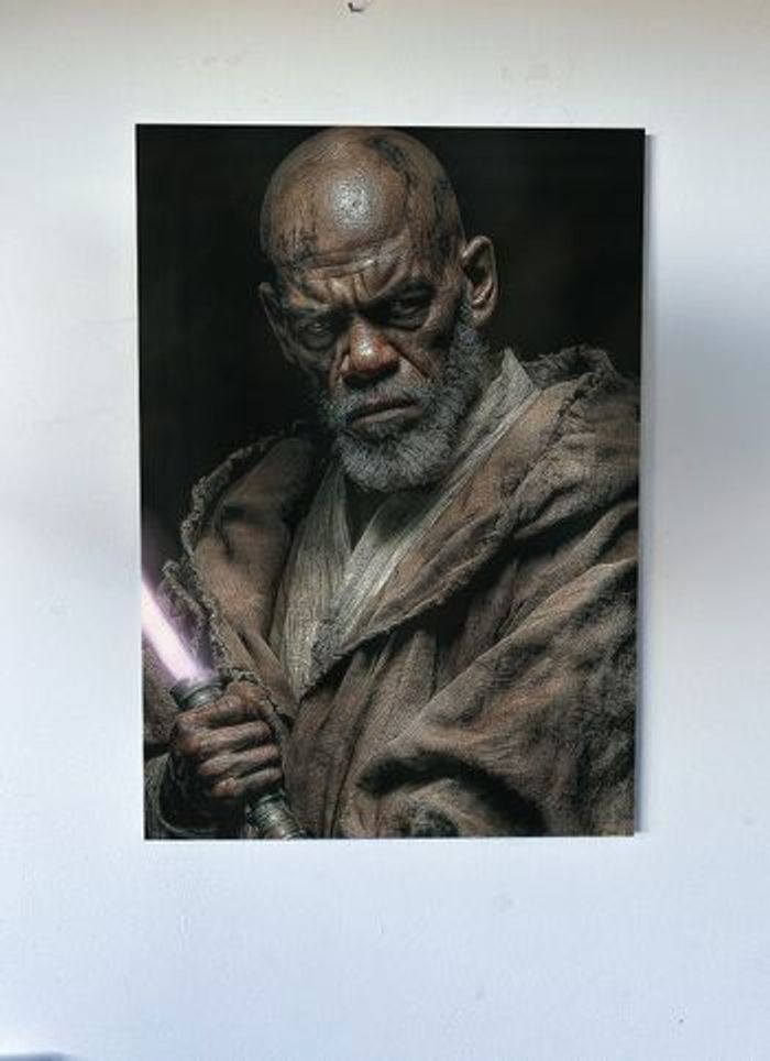 Poster métallique 30cm x 42cm Starwars Porte + aimant mural fourni.