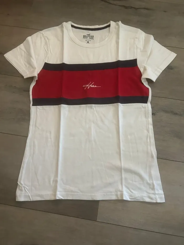 Tee-shirt Hollister xxs blanc rouge