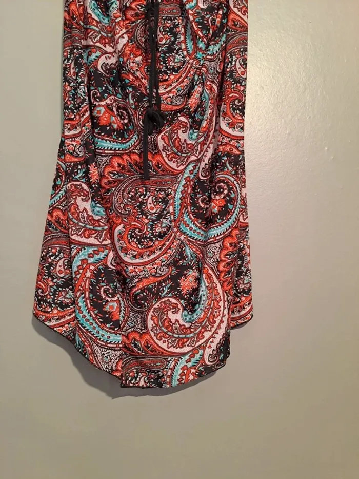 Robe bustier multicolore ton rouge - Marque Xinlai - Taille 40 - État neuf, jamais portée. - photo numéro 4