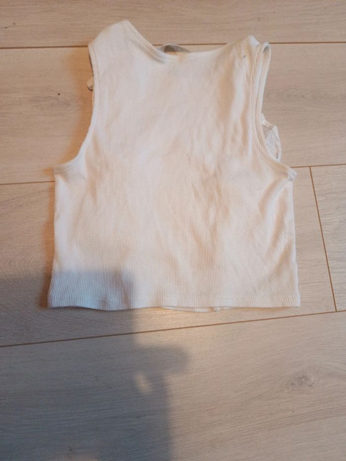 Top débardeur blanc ajouré 12 ans - photo numéro 3