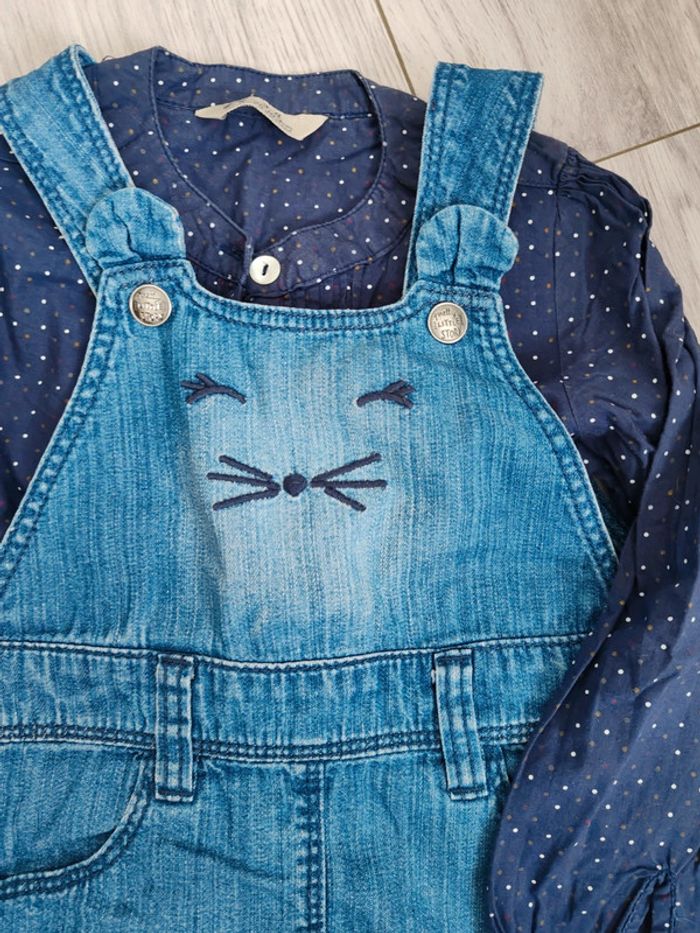 Salopette chat avec chemisier 3 ans - photo numéro 2