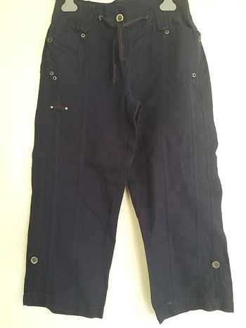 Pantacourt large matière lin en 38