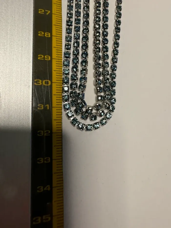 Collier Bayton Accessory métal et pierres bleues neuf Longueur 64 cm - photo numéro 5