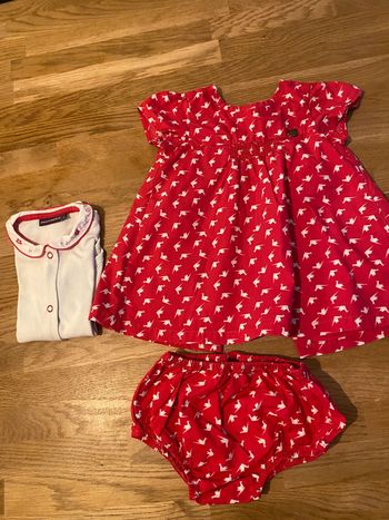 Ensemble rose body robe bloomer 6 mois