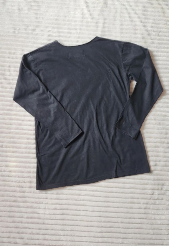 Tee-shirt noir manches longues Impression – Taille L - photo numéro 3