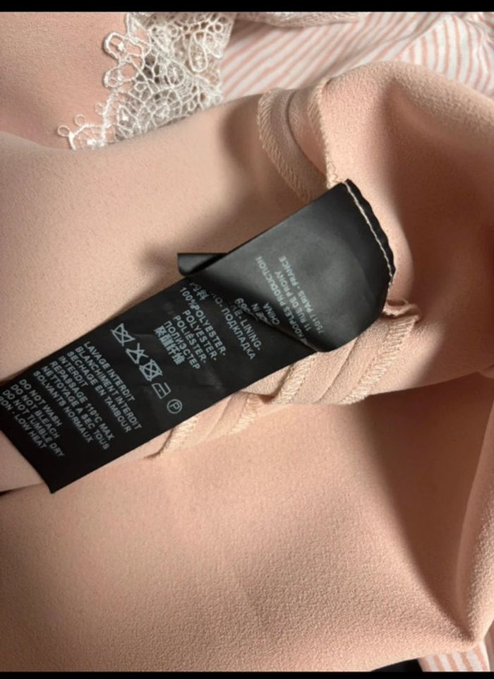 Robe The Kooples neuve XS rose pâle dentelle blanche - photo numéro 11