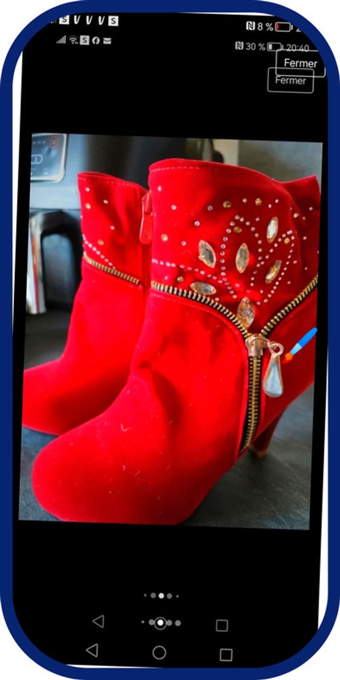 superbe bottine rouge neuve taille 36 - photo numéro 5