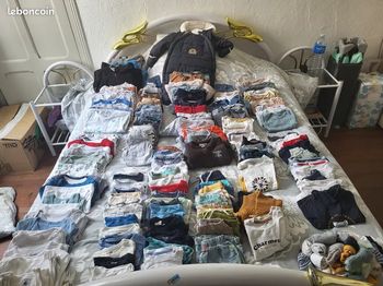 Carton vêtements bébé 12 mois garçon
