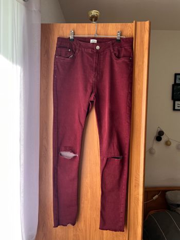 Jean skinny taille haute bordeaux Pimkie taille S-36