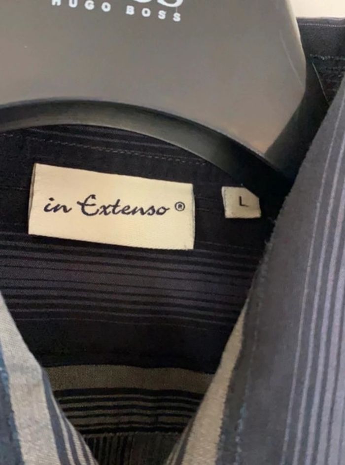 Jolie chemise marine et gris In Extenso taille L - photo numéro 4