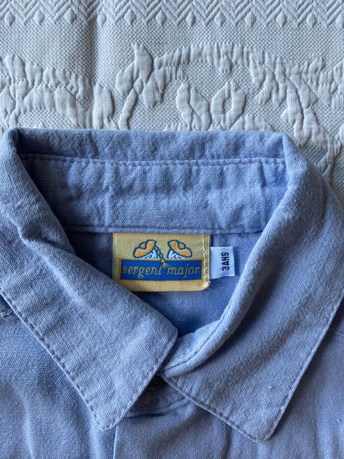 Chemise bleu parme 3 ans Sergent major lin coton - photo numéro 2
