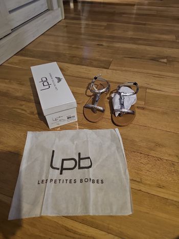 👡 Sandales LPB Les Petites Bombes argent croco ✨ cuir – NEUVES – 39 – tote bag inclus