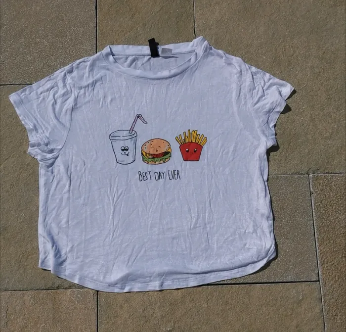 Tee-shirt crop top H&M taille S