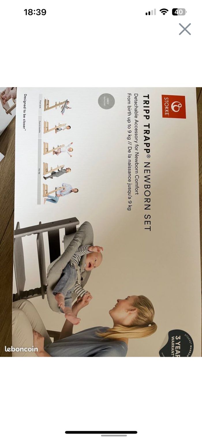 Stokke newborn set Tripp trapp neuf Gray gris - photo numéro 2