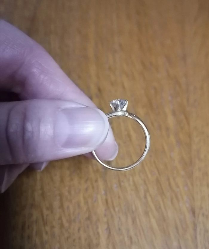 Bague style solitaire plaqué or taille 52 - photo numéro 4