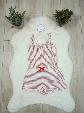 Combishort fille okaïdi 8 ans rayé rouge été