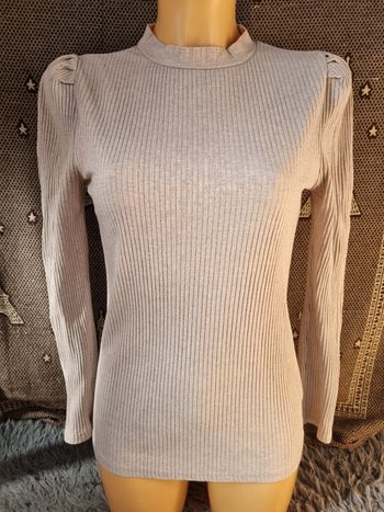 Pull côtelé beige clair taille M