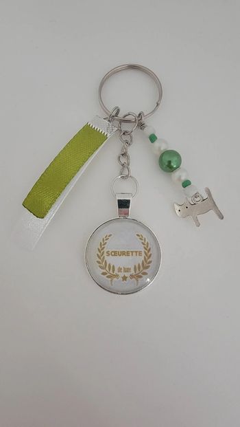 Cadeau sœur, porte clé message bijoux de sac " sœurette de luxe"