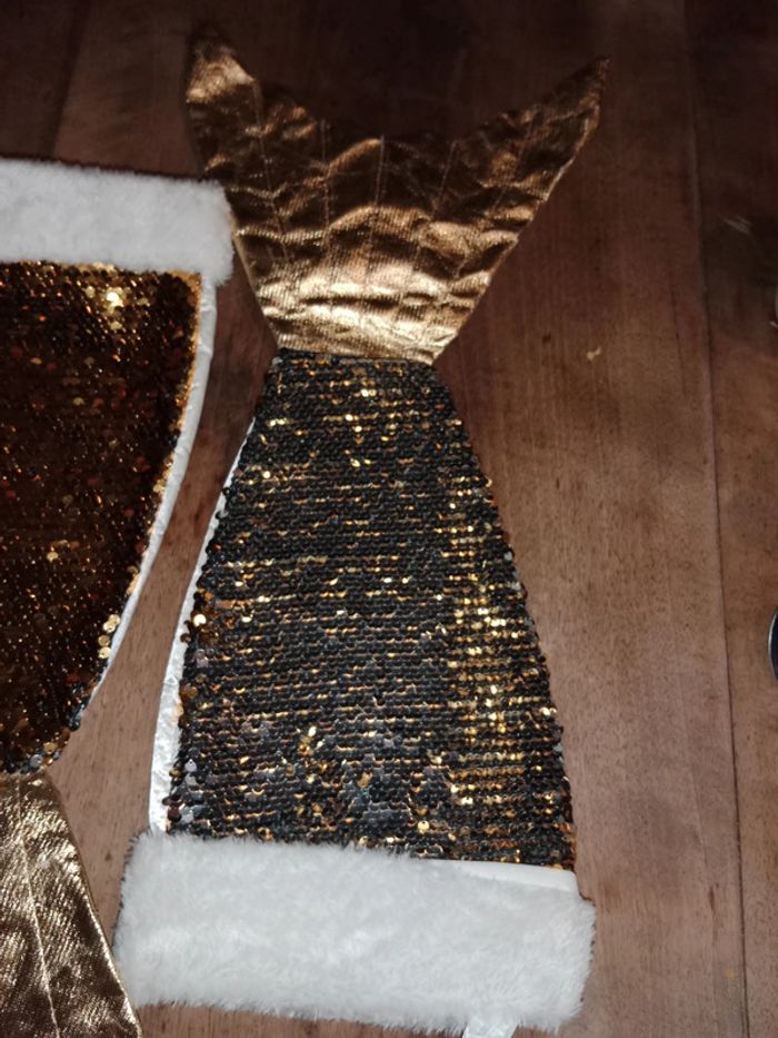 Chaussette de Noël sirène doré - photo numéro 3