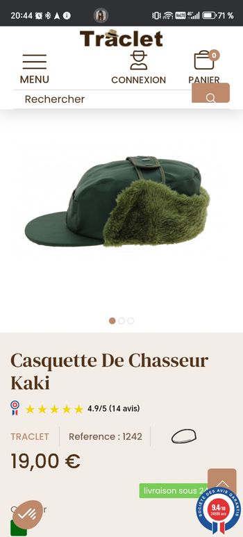 Casquette chasse peche bois