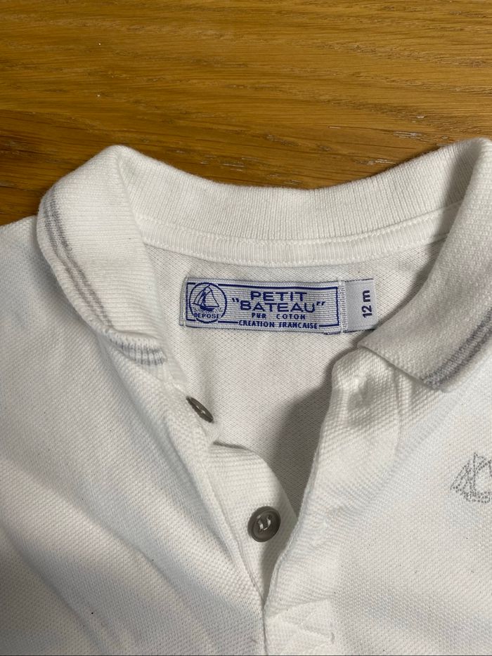 Petit Bateau Polo blanc Taille 12 mois - photo numéro 5