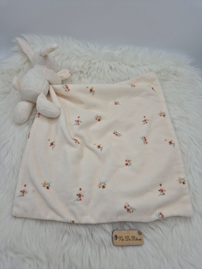 Doudou mouchoir Lapin Écru Fleurs Primark - photo numéro 5