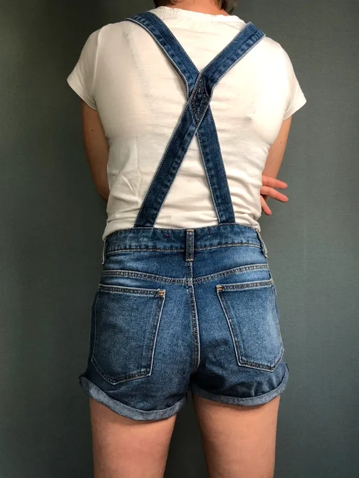 combi short en jean S - photo numéro 2