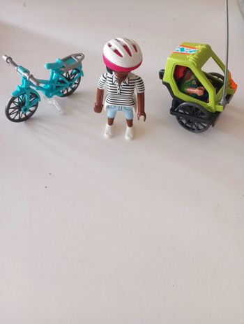 Playmobil cycliste maman et enfant