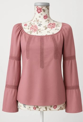 Blouse KOOKAÏ épaules dénudées  bohème chic – Vieux rose, taille 40 🌸