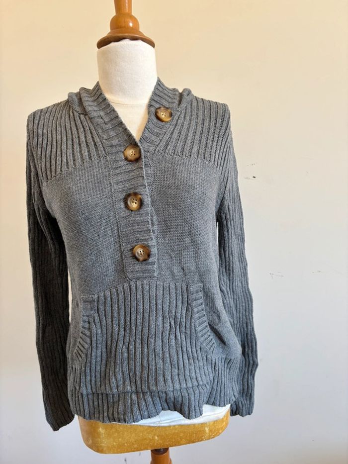 Pull à boutons gris Tommy Hilfiger - photo numéro 2