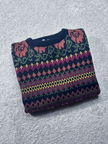 🌸🔥 PULL ULTRA VINTAGE XL – GROS MOTIFS RÉTRO – NEUF AVEC ÉTIQUETTE 🔥🌸