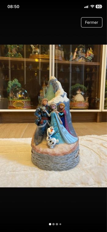 Figurine disney jim shore reine des neiges frozen showcase enesco elsa wood cardved