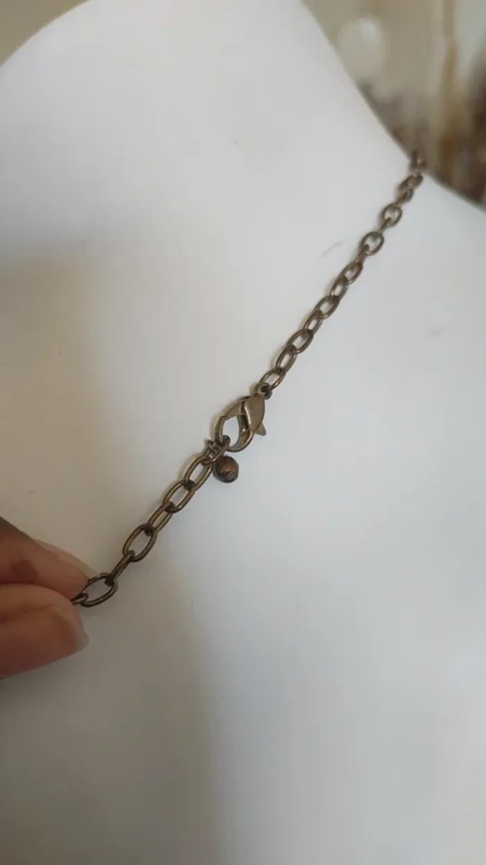Collier plastron en perle éthique vintage Rouge orange noir - photo numéro 4