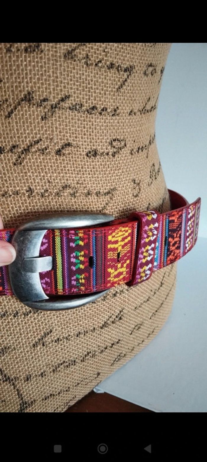 Ceinture rouge avec motifs colorés 90 cm - photo numéro 8