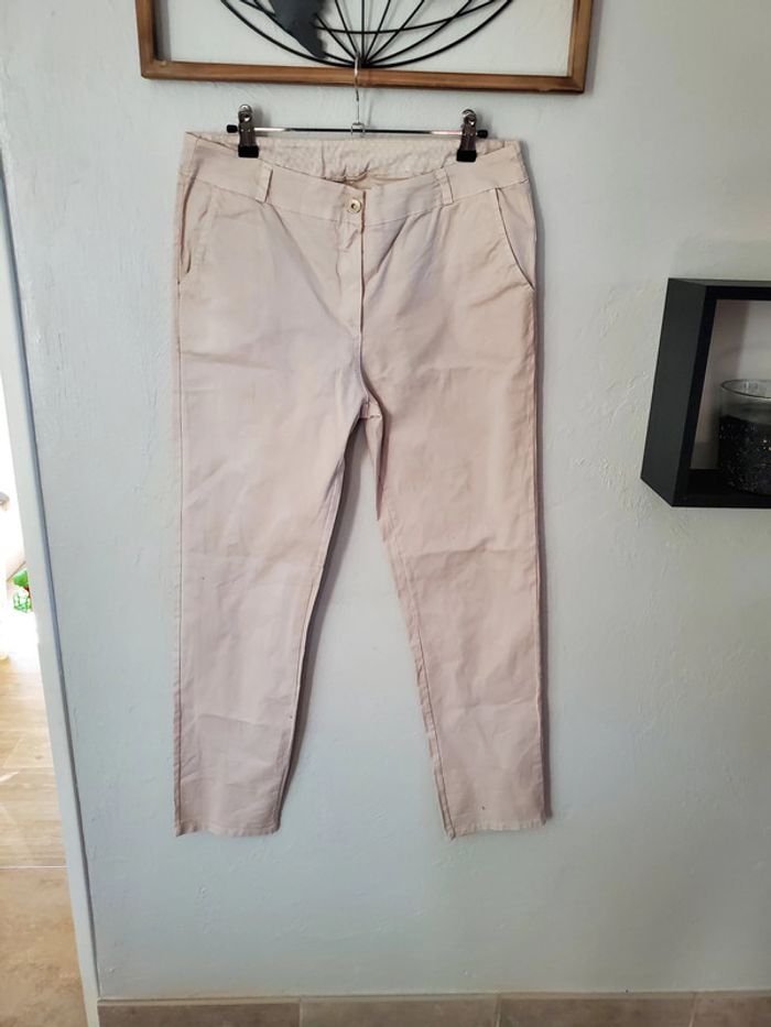 Pantalon 3/4 coton fin Beige
