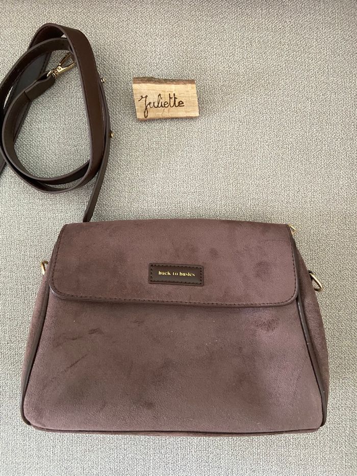 Sac à main bandoulière effet daim marron Ale Hop